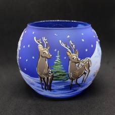 Christmas Easter Salzburg Hand Painted Tea Light Holder - Deer - TEMPORARILY OUT OF STOCK